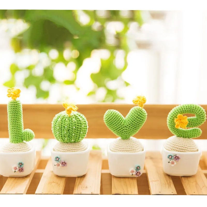 Handmade DIY Mini Wool Knitting Set Potted Plants Artificial Crochet Prickly Pear Desk Decoration Green Plant Material Bag
Handmade DIY Mini Wool Knitting Set Potted Plants Artificial Crochet Prickly Pear Desk Decoration Green Plant Material Bag