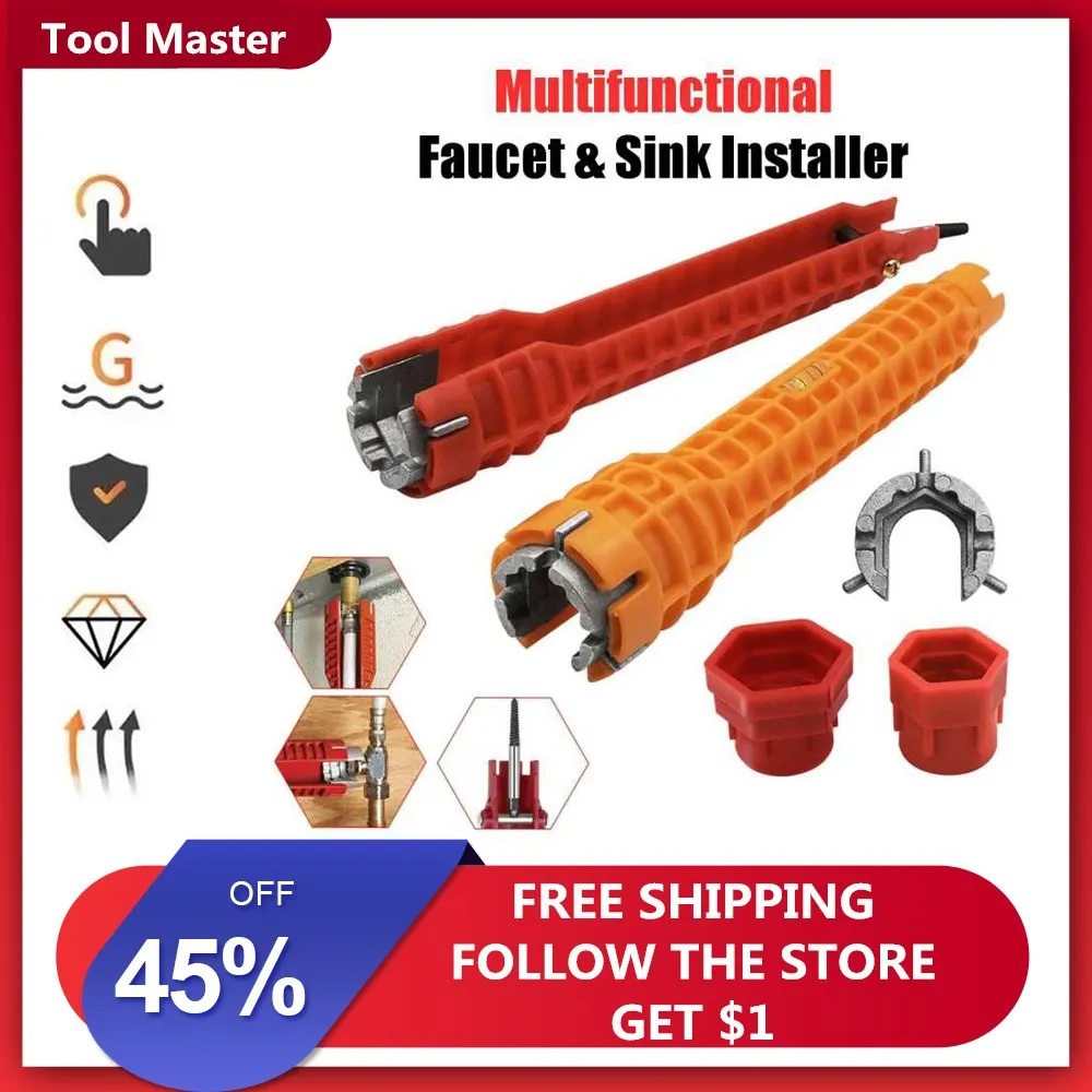 8 In 1 Anti-slip Kitchen Repair Plumbing Tool Flume Wrench Sink Faucet Key Plumbing Pipe Wrench Bathroom Wrenches Tool Sets
8 In 1 Anti-slip Kitchen Repair Plumbing Tool Flume Wrench Sink Faucet Key Plumbing Pipe Wrench Bathroom Wrenches Tool Sets
