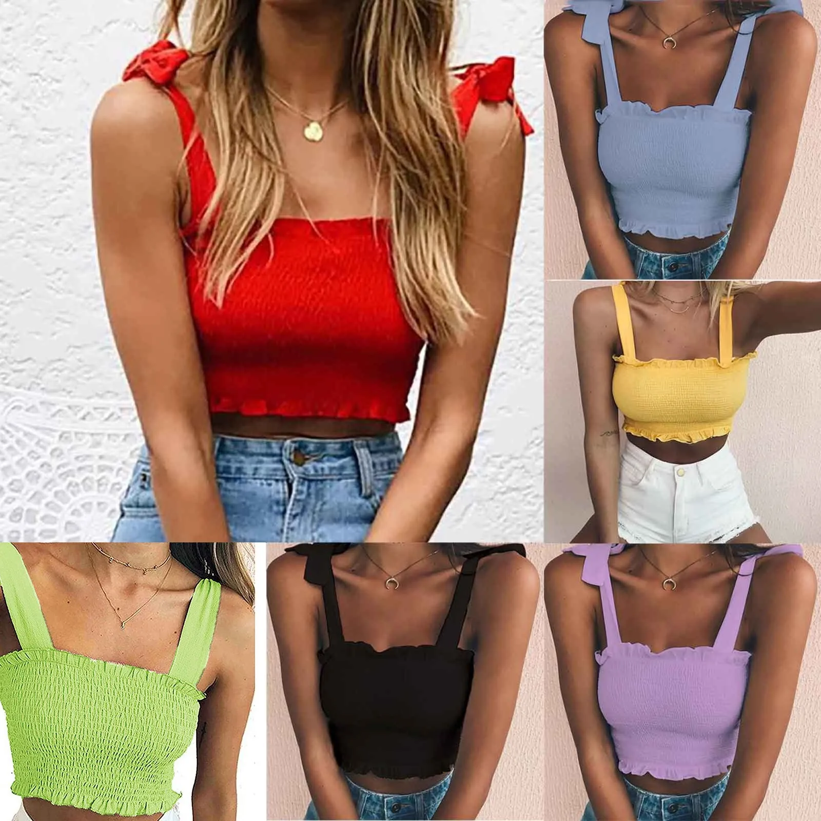 COOEVERLY 2021 New Fashion Women Sexy Crop Tops Solid Summer Camis Women Casual Tank Tops Vest Sleeveless Crop Tops blusas
COOEVERLY 2021 New Fashion Women Sexy Crop Tops Solid Summer Camis Women Casual Tank Tops Vest Sleeveless Crop Tops blusas