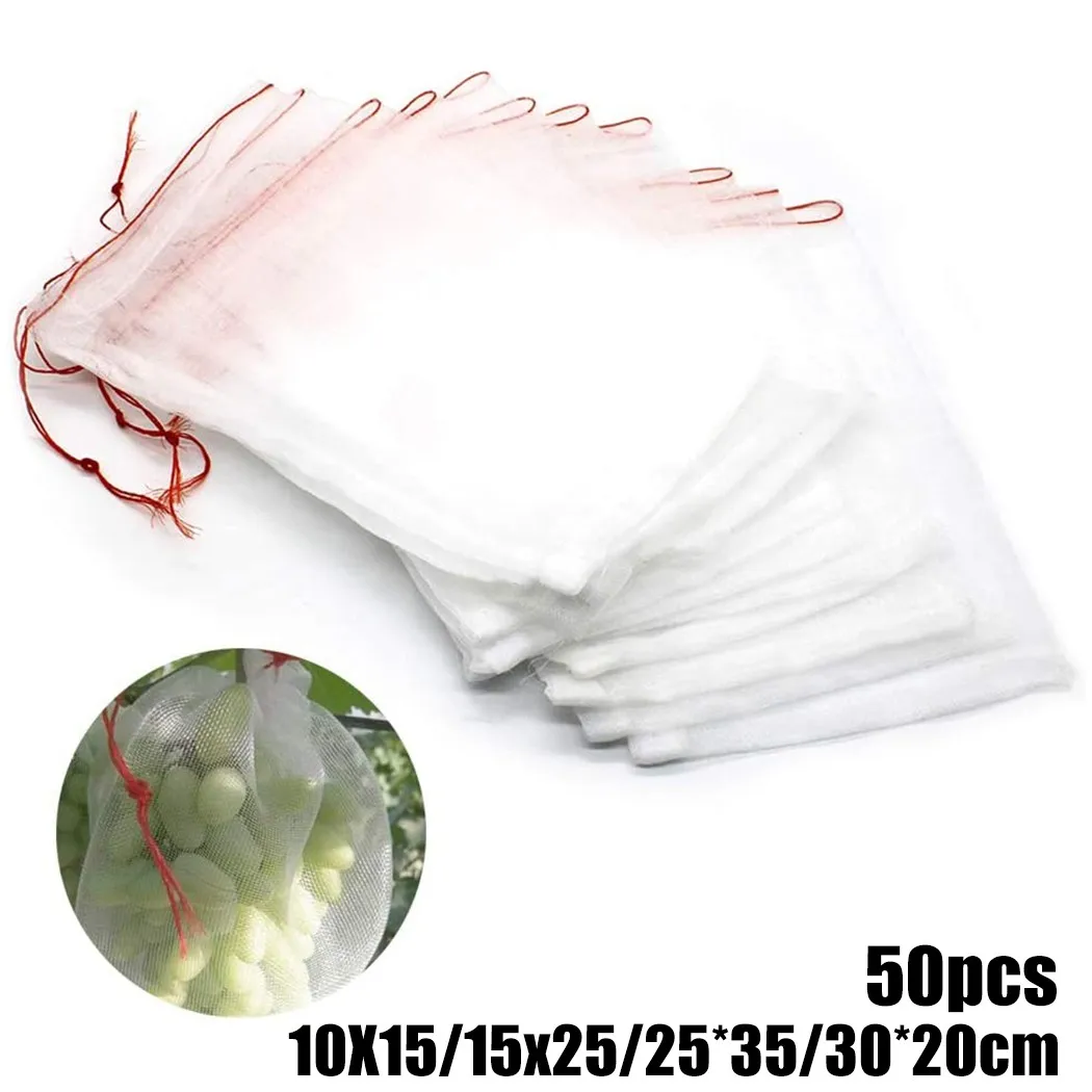 50pcs Garden Vegetable Fruit Grow Bag Plants Protection Bag Anti Bird Drawstring Netting Candy Makeup Mesh Pouch Pest Control
50pcs Garden Vegetable Fruit Grow Bag Plants Protection Bag Anti Bird Drawstring Netting Candy Makeup Mesh Pouch Pest Control