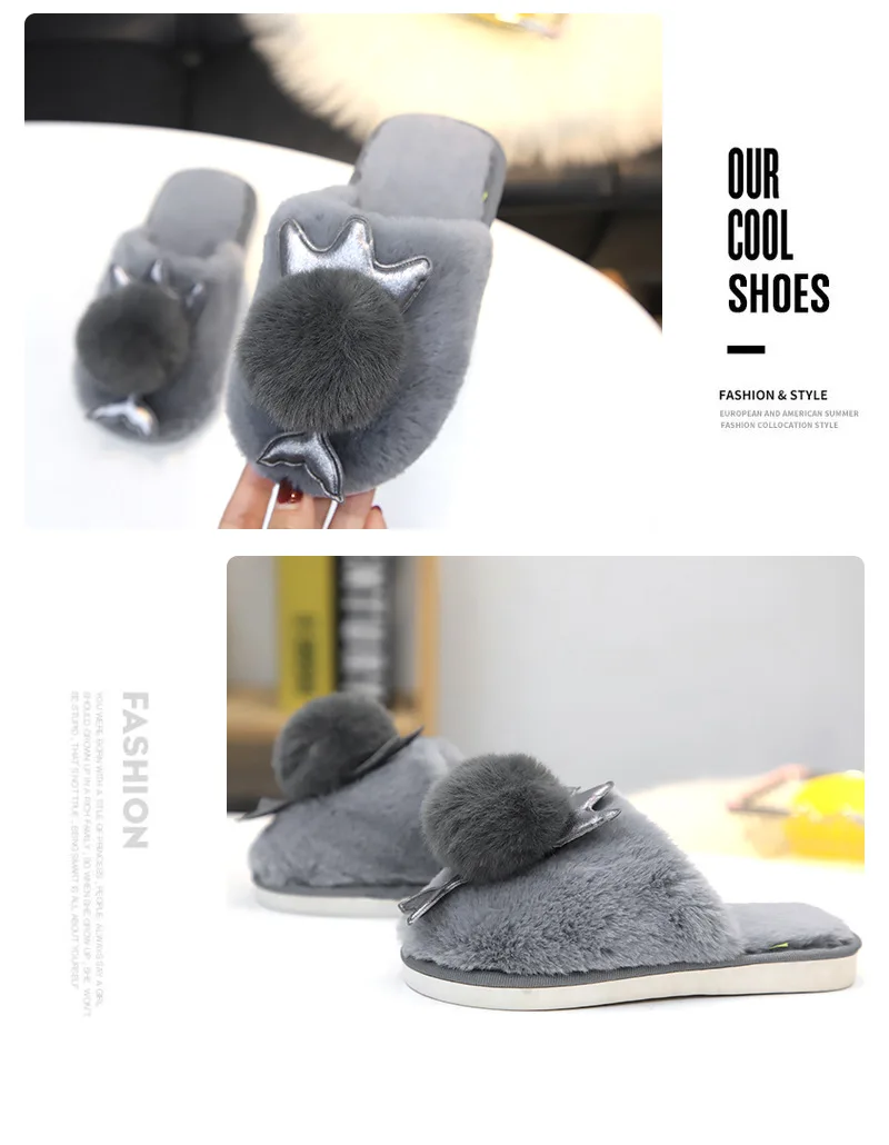 Children Fluffy Slippers Home Winter Furry Sildes Non-slip House Warm Shoes Pompon Style Pink Gray Black Childrens Shoes
Children Fluffy Slippers Home Winter Furry Sildes Non-slip House Warm Shoes Pompon Style Pink Gray Black Childrens Shoes