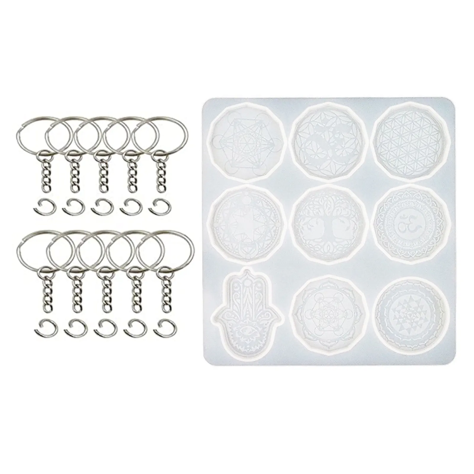 Flower Of Life Pendant Crystal Epoxy Resin Mold Kit Keychain Jewelry Necklace Earrings Silicone Mould DIY Crafts Casting Tool
Flower Of Life Pendant Crystal Epoxy Resin Mold Kit Keychain Jewelry Necklace Earrings Silicone Mould DIY Crafts Casting Tool