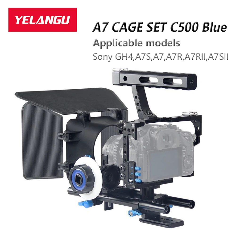 YELANGU C500 Camera Cage Kit Stabilizer Handheld Holder Rig Blackmagic With Top Handle Video for Sony A7S A7 A7R A7RII A7SII GH4
YELANGU C500 Camera Cage Kit Stabilizer Handheld Holder Rig Blackmagic With Top Handle Video for Sony A7S A7 A7R A7RII A7SII GH4