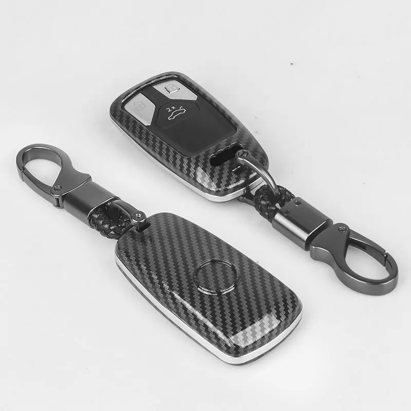Carbon Fiber Car Remote Control Key Full Cover for Audi A4 B9 Q5 Q7 TT TTS 8S 2016 2017 2018 2019 Car Smart Key CaseKeyChain
Carbon Fiber Car Remote Control Key Full Cover for Audi A4 B9 Q5 Q7 TT TTS 8S 2016 2017 2018 2019 Car Smart Key CaseKeyChain