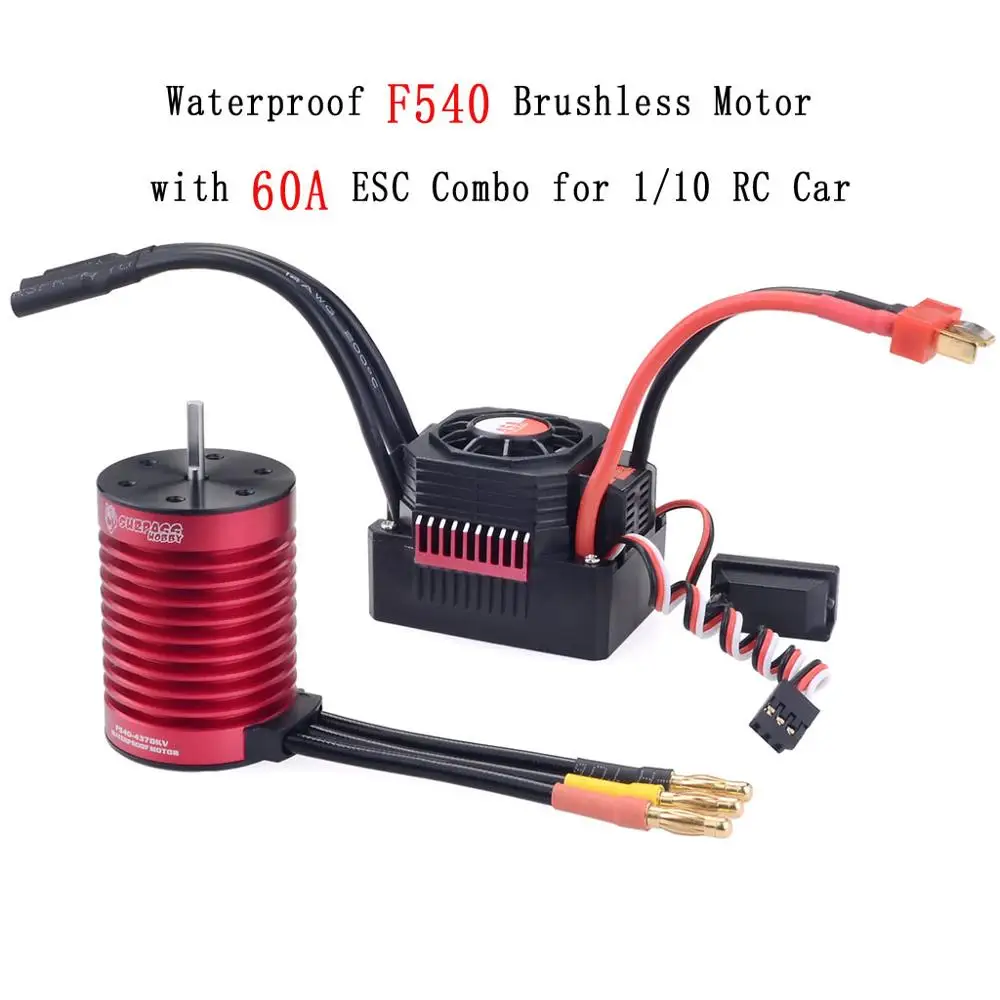 

SURPASSHOBBY KK Waterproof Combo F540 3000KV 3300KV 3930KV 4370KV Brushless Motor w/ 60A ESC for 1/10 RC Tamiya Axial Redcat