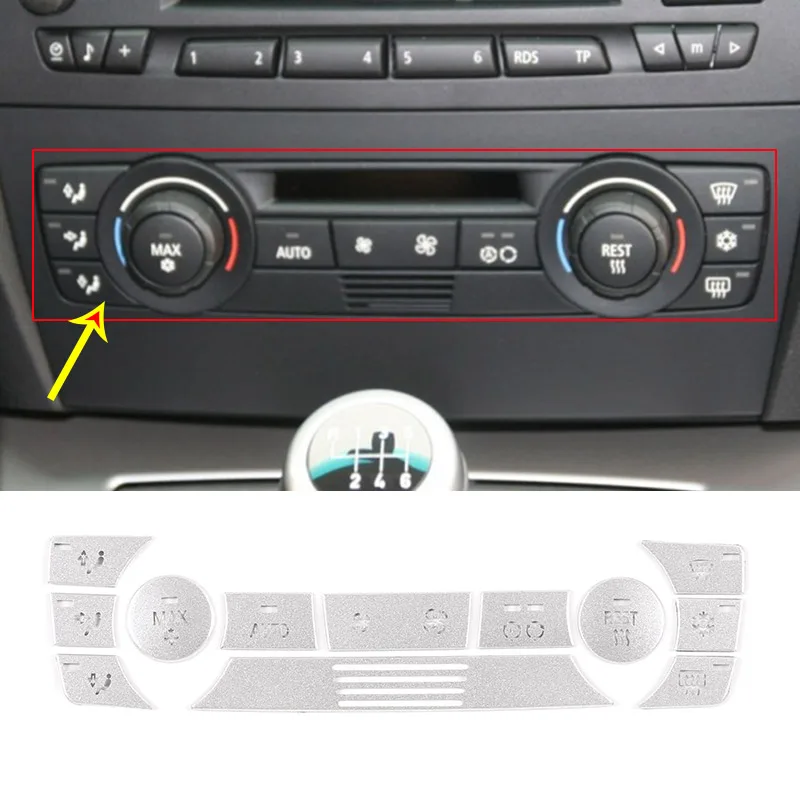 For BMW 3 Series E90 E92 2005-2012 Car styling Stainless Steel Car Air Conditioning Button Stickers Car Accessories
For BMW 3 Series E90 E92 2005-2012 Car styling Stainless Steel Car Air Conditioning Button Stickers Car Accessories