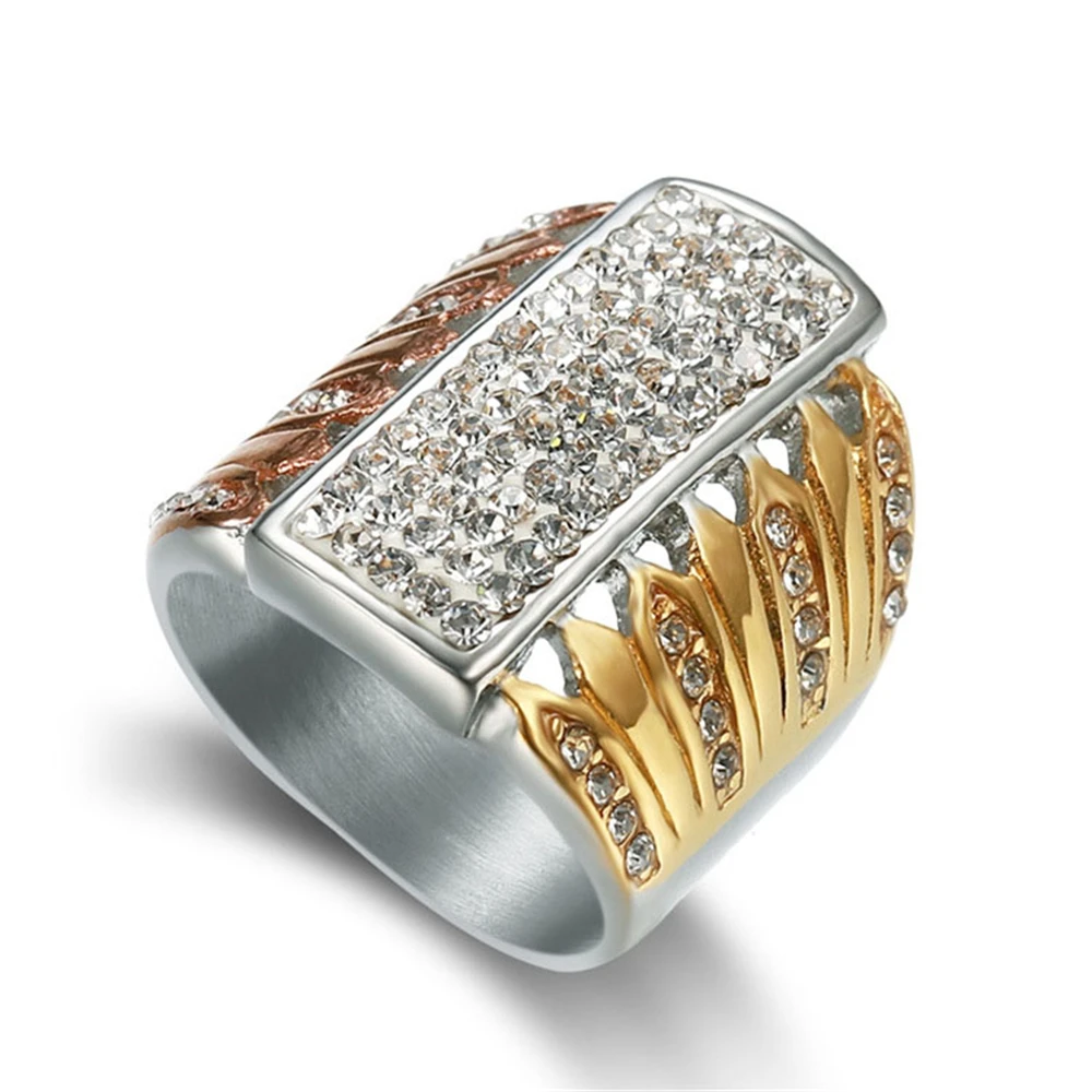 Fashion Full Rhinestone Big Ring Iced Out Luxury 3 Color Stainless Steel Rings For Women Hip Hop Party Jewelry Gift Dropshipping
Fashion Full Rhinestone Big Ring Iced Out Luxury 3 Color Stainless Steel Rings For Women Hip Hop Party Jewelry Gift Dropshipping