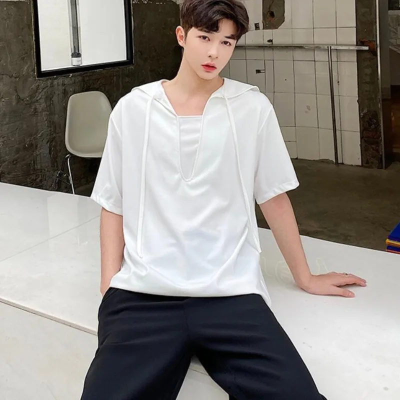 V-neck Solid Color T-shirt Men Korean Loose Personality Casual T-shirt Men Harajuku Hip-hop Dark Wind Short-sleeved T-shirt Men
V-neck Solid Color T-shirt Men Korean Loose Personality Casual T-shirt Men Harajuku Hip-hop Dark Wind Short-sleeved T-shirt Men