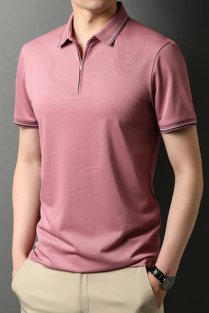 High end summer men's new short sleeve mulberry silk T-shirt
High end summer men's new short sleeve mulberry silk T-shirt