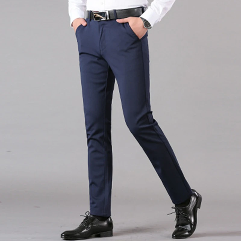 2020 Suit Pants Fashion Elegant Mens Dress Pants Solid Color Straight Long Trousers Men's Slim Fit Formal Trousers Black
2020 Suit Pants Fashion Elegant Mens Dress Pants Solid Color Straight Long Trousers Men's Slim Fit Formal Trousers Black