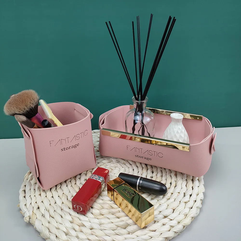 Leather PU Jewelry Cosmetics Storage Box Foldable Lipstick Desktop Sundries Storage Basket Porch Key Plate Tray Home Decoration
Leather PU Jewelry Cosmetics Storage Box Foldable Lipstick Desktop Sundries Storage Basket Porch Key Plate Tray Home Decoration