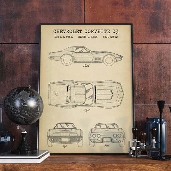 American Car Corvette C3 Blueprint Art Prints Gift for Racing Car Patent Boy Room Decor Wall Decor Poster Canvas Painting
American Car Corvette C3 Blueprint Art Prints Gift for Racing Car Patent Boy Room Decor Wall Decor Poster Canvas Painting
