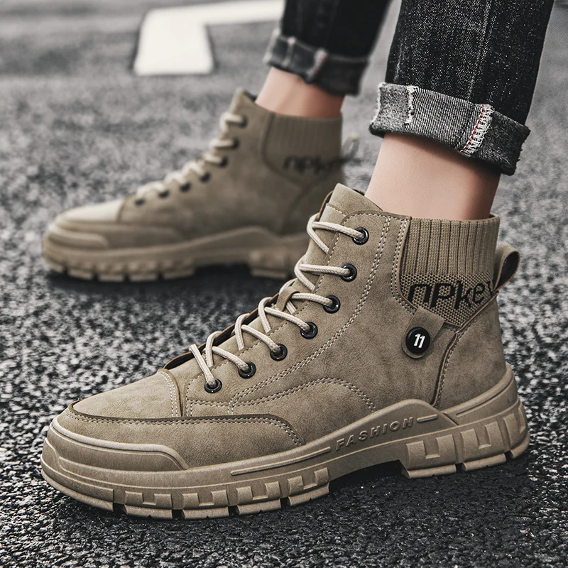 Martin Boots Men's Autumn Winter High-top Tooling Shoes for Men Lace-up Breathable Male Footwear Flat Heel Leather Spring Trendy
Martin Boots Men's Autumn Winter High-top Tooling Shoes for Men Lace-up Breathable Male Footwear Flat Heel Leather Spring Trendy