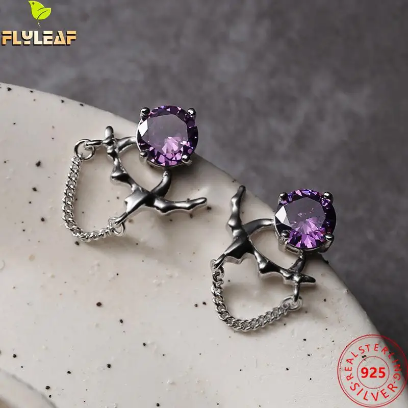100% 925 Sterling Silver Stud Earrings For Women Purple Zircon Tassel Chain Fine Jewelry Femme Earings Fashion Jewelry
100% 925 Sterling Silver Stud Earrings For Women Purple Zircon Tassel Chain Fine Jewelry Femme Earings Fashion Jewelry