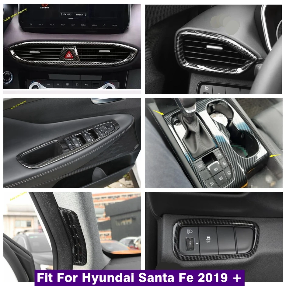 Carbon Fiber Look Interior Refit Kit Pillar A / Air AC / Lift Button / Gear Box / Cover Trim For Hyundai Santa Fe 2019 - 2021
Carbon Fiber Look Interior Refit Kit Pillar A / Air AC / Lift Button / Gear Box / Cover Trim For Hyundai Santa Fe 2019 - 2021