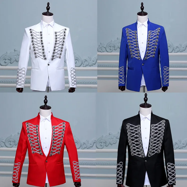 Clothing Men New Lager Size Open Wire Groomsmen Dress Chaired Rivet Suit Stage Singer Costumes / S-xxl
Clothing Men New Lager Size Open Wire Groomsmen Dress Chaired Rivet Suit Stage Singer Costumes / S-xxl