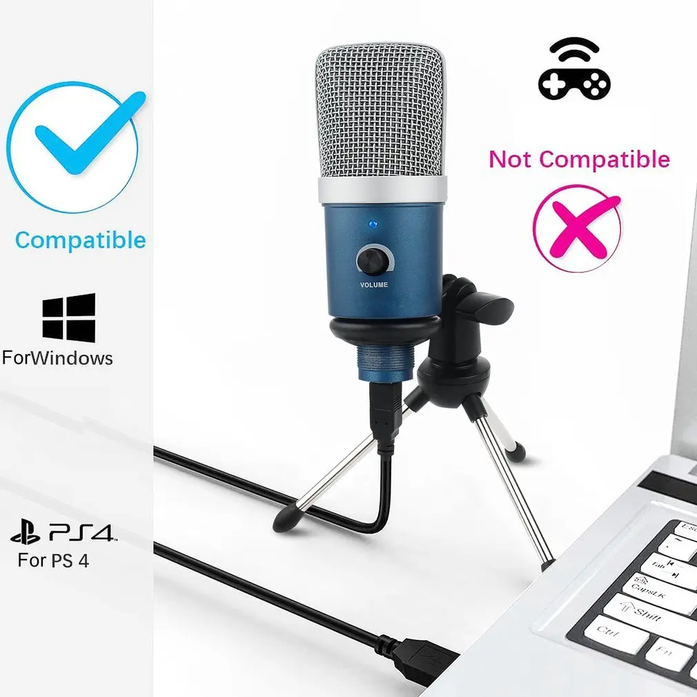 Конденсаторный USB-микрофон Blue Met al, USB-микрофон «подключи и работай» подходит для ноутбуков и Windows
Конденсаторный USB-микрофон Blue Met al, USB-микрофон «подключи и работай» подходит для ноутбуков и Windows