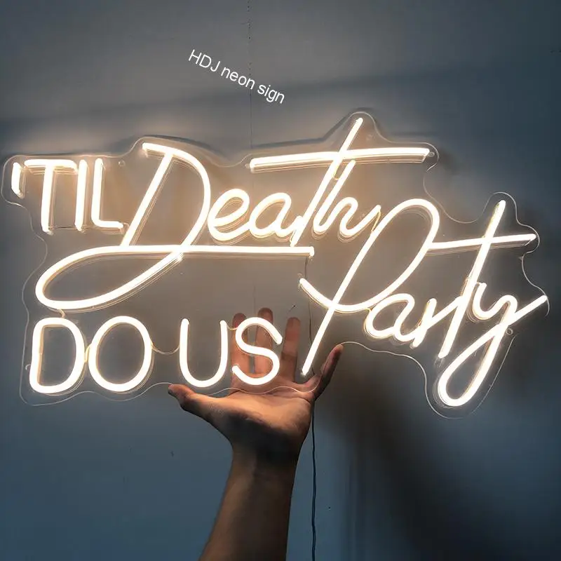 Светодиодная неоновая вывеска Til Death Do Us вечерние заказ, Настенный декор для бара, кафе, магазина, декоративный светильник 
Светодиодная неоновая вывеска Til Death Do Us вечерние заказ, Настенный декор для бара, кафе, магазина, декоративный светильник