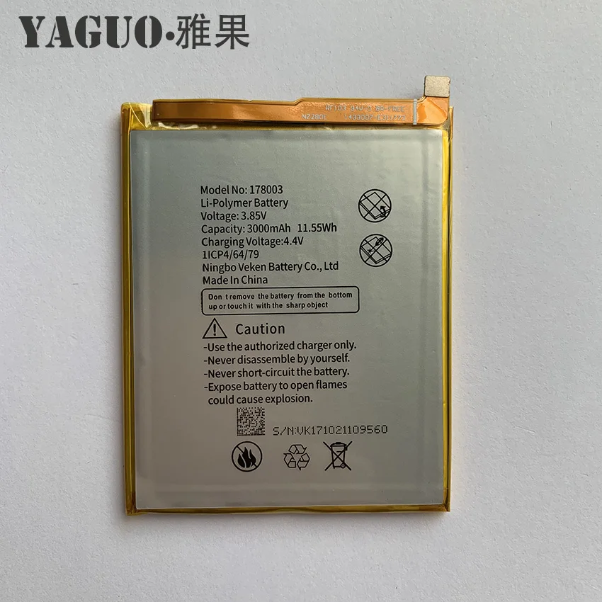 100% New Vernee M5 178003 Battery High Quality 3000mAh 3.8V Li-ion Battery Replacement for VerneeM5 Smartphone 
100% New Vernee M5 178003 Battery High Quality 3000mAh 3.8V Li-ion Battery Replacement for VerneeM5 Smartphone