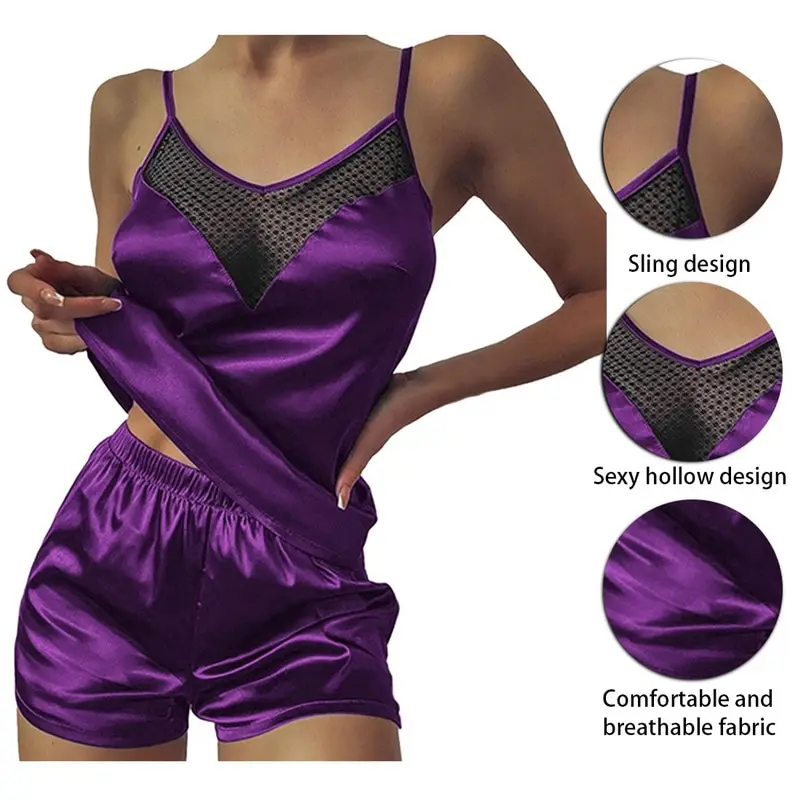 2021 Summer Women's Pajamas Set V-Neck Stretch Satin nightie for women Sexy Lingerie Sleepwear Pajamas Nightwear Home Clothes
2021 Summer Women's Pajamas Set V-Neck Stretch Satin nightie for women Sexy Lingerie Sleepwear Pajamas Nightwear Home Clothes