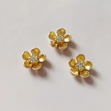 30 PCS 13mm Metal Alloy KC Gold Plated Flowers DIY Hand-made Material For Jewelry Making