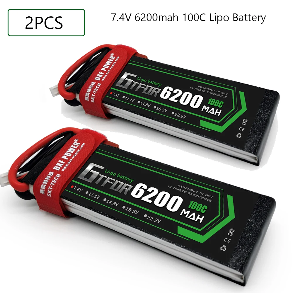 GTFDR 2S 7.4V 6200mah 100C-200C Lipo Battery 2S XT60 T Deans XT90 EC5 For FPV Drone Airplane Car Racing Truck Boat RC Parts
GTFDR 2S 7.4V 6200mah 100C-200C Lipo Battery 2S XT60 T Deans XT90 EC5 For FPV Drone Airplane Car Racing Truck Boat RC Parts