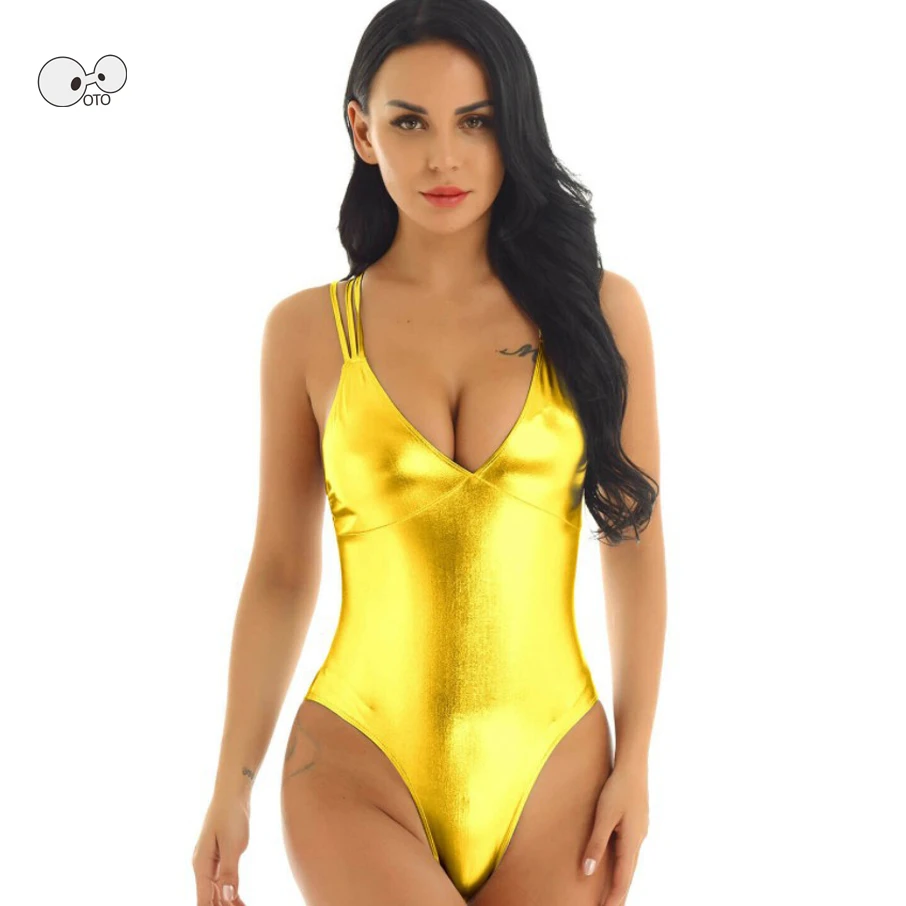 2020 NEW Shiny Coating Women One Piece Swimsuit Sexy Exotic Clubwear Costumes Bodysuit String Halter Beach Bathing Suit Swimwear
2020 NEW Shiny Coating Women One Piece Swimsuit Sexy Exotic Clubwear Costumes Bodysuit String Halter Beach Bathing Suit Swimwear
