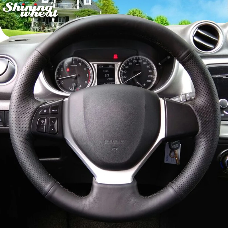 Black Genuine Leather Car Steering Wheel Cover for Suzuki Vitara 2015 Suzuki CELERIO S-CROSS SX4 2013 2014
Black Genuine Leather Car Steering Wheel Cover for Suzuki Vitara 2015 Suzuki CELERIO S-CROSS SX4 2013 2014