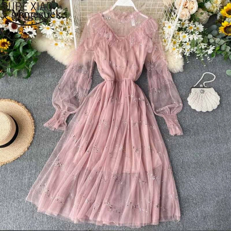Sweet Women Dress Mesh Sequined Dresses Lantern Sleeve summer 2022 Elegant Fairy Long Dress Ruffles Elegant Party Vestidos 12042
Sweet Women Dress Mesh Sequined Dresses Lantern Sleeve summer 2022 Elegant Fairy Long Dress Ruffles Elegant Party Vestidos 12042