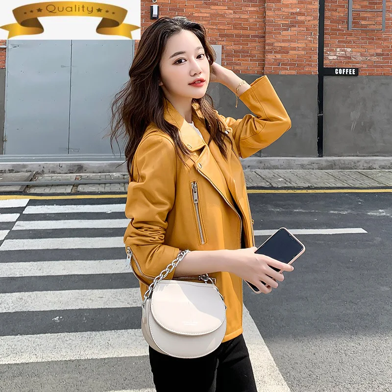 2021 Real Leather Genuine Jacket Women 100% Natural Sheepskin Coat Female Korean Biker Motorcycle Jacket Coats TF1811 KJ7007
2021 Real Leather Genuine Jacket Women 100% Natural Sheepskin Coat Female Korean Biker Motorcycle Jacket Coats TF1811 KJ7007