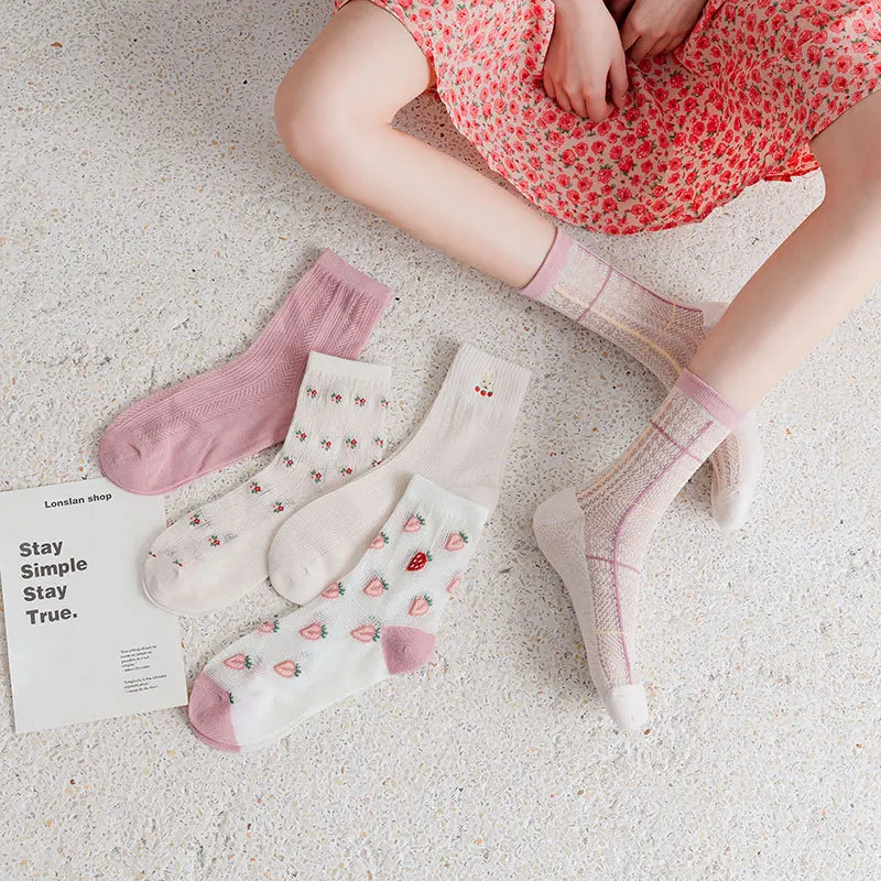 5 Pairs/Set Pink Summer Thin Mesh Style Cotton Breathable High Quality Lolita Girl Sweet Kawaii Cute Gift Women's socks set 
5 Pairs/Set Pink Summer Thin Mesh Style Cotton Breathable High Quality Lolita Girl Sweet Kawaii Cute Gift Women's socks set