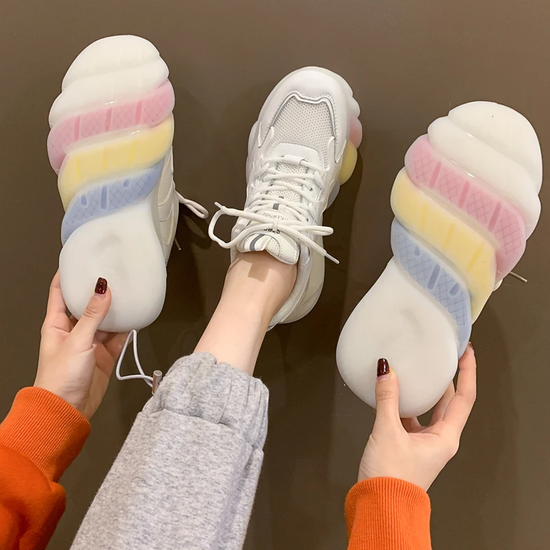 MIYEDA Mesh Vulcanize Women Shoes Mixed Rainbow Sole Colors Platform Chunky Spring/Autumn Lace-Up Female Casual Sneakers
MIYEDA Mesh Vulcanize Women Shoes Mixed Rainbow Sole Colors Platform Chunky Spring/Autumn Lace-Up Female Casual Sneakers