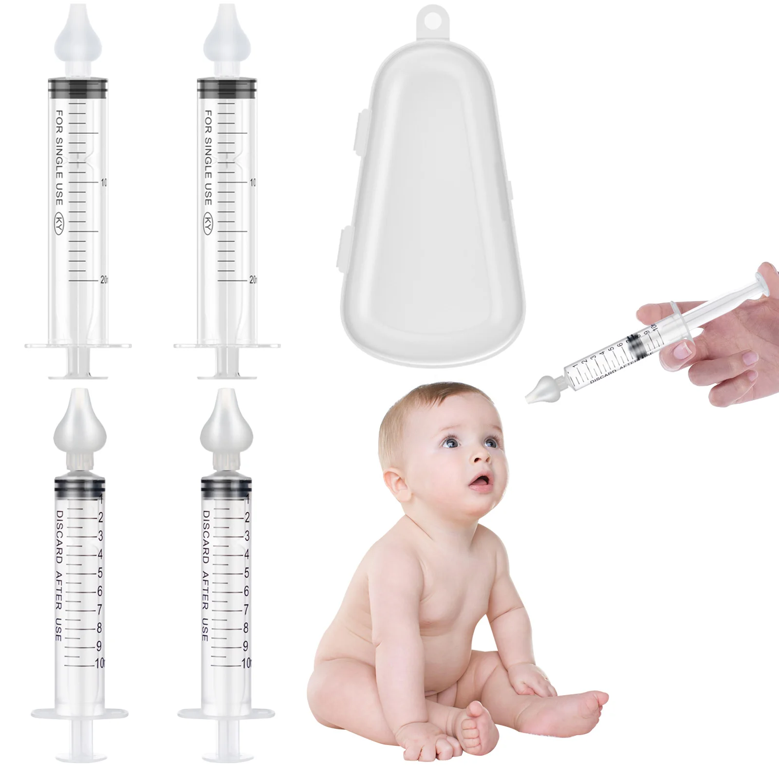 4pcs Professional Baby Needle Nasal Irrigator Portable Infant Nose Care Cleaner with Silicone Suction Tip for Baby Toddler Kids
4pcs Professional Baby Needle Nasal Irrigator Portable Infant Nose Care Cleaner with Silicone Suction Tip for Baby Toddler Kids