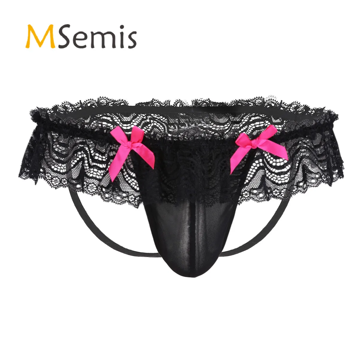 Black Mens Lingerie See Through Underwear Mesh Lace Bowknot Panties Open Butt Jockstrap Bikini Briefs Underpants
Black Mens Lingerie See Through Underwear Mesh Lace Bowknot Panties Open Butt Jockstrap Bikini Briefs Underpants