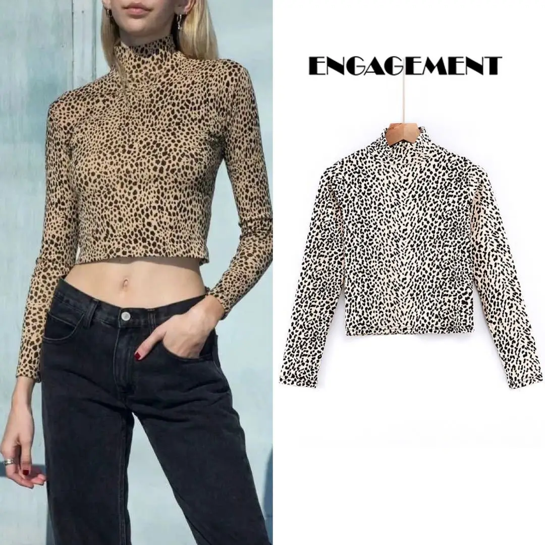 ENGAGEMENT Za 2021 Women's slim long sleeve Leopard T-shirt with short elastic pullover and small inner jacket
ENGAGEMENT Za 2021 Women's slim long sleeve Leopard T-shirt with short elastic pullover and small inner jacket