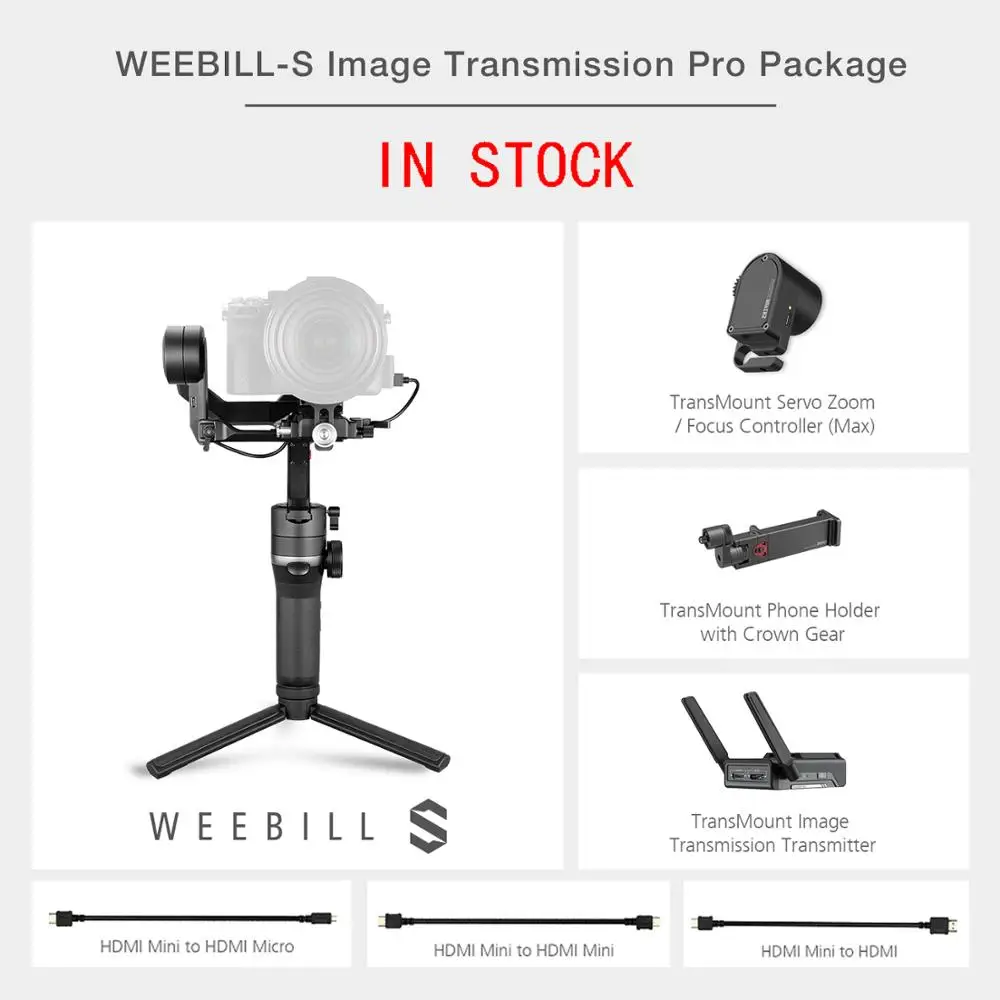 Фото ZHIYUN Weebill S 3 х осевая передача изображения Pro посылка в наличии Камера карданный