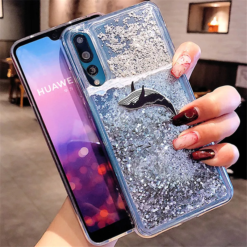 Чехол с динамическим зыбучим песком для Huawei Y9 2018 P20 Pro P10 Honor V10 10 9 Lite 8x 7A 7C 7X Nova 3 3i 3E 2S