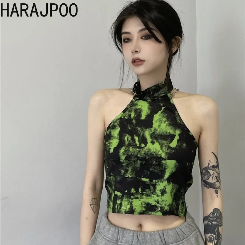 Harajpoo Women Vests Harajuku Design Sense Female Summer Korean Version Ins Retro Tie-dye Inner Outer Wear Short Halter Tops
Harajpoo Women Vests Harajuku Design Sense Female Summer Korean Version Ins Retro Tie-dye Inner Outer Wear Short Halter Tops