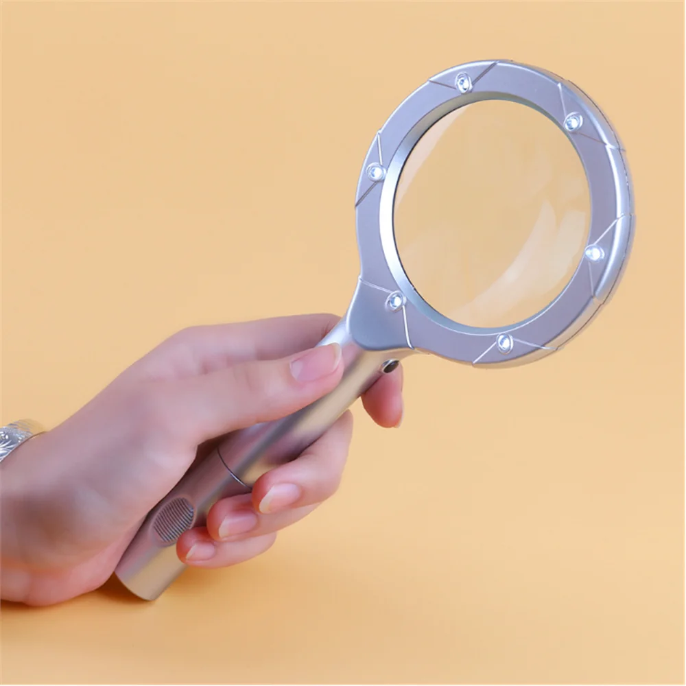 BIJIA Handheld Lighted 6 LEDs 4x Glass Lens Jewelry Appraisal Reading Optical Lens Magnifier 8B-1
BIJIA Handheld Lighted 6 LEDs 4x Glass Lens Jewelry Appraisal Reading Optical Lens Magnifier 8B-1