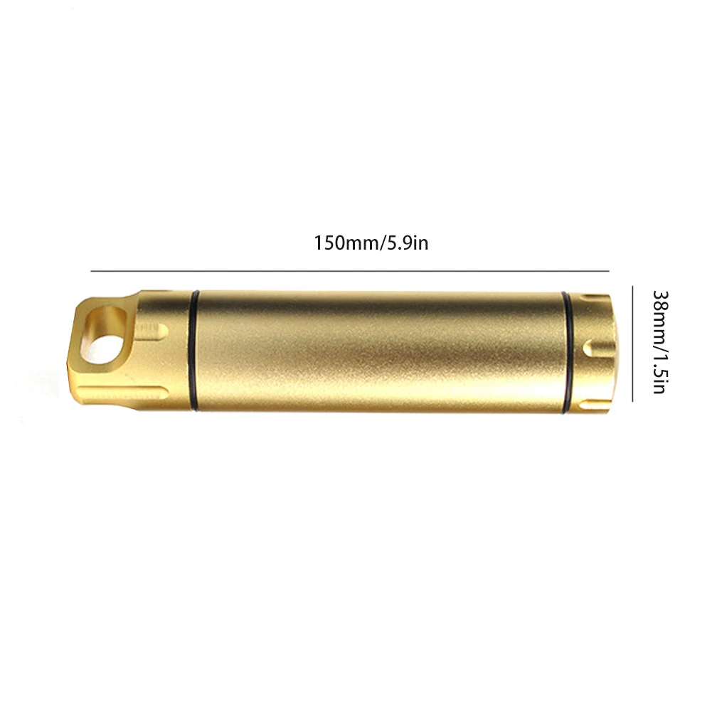 Emergency Capsule Bottle Seal Capsule Bottle Outdoor Equipment Sealed Tank Aluminum Alloy Gold Waterproof Canister Container
Emergency Capsule Bottle Seal Capsule Bottle Outdoor Equipment Sealed Tank Aluminum Alloy Gold Waterproof Canister Container