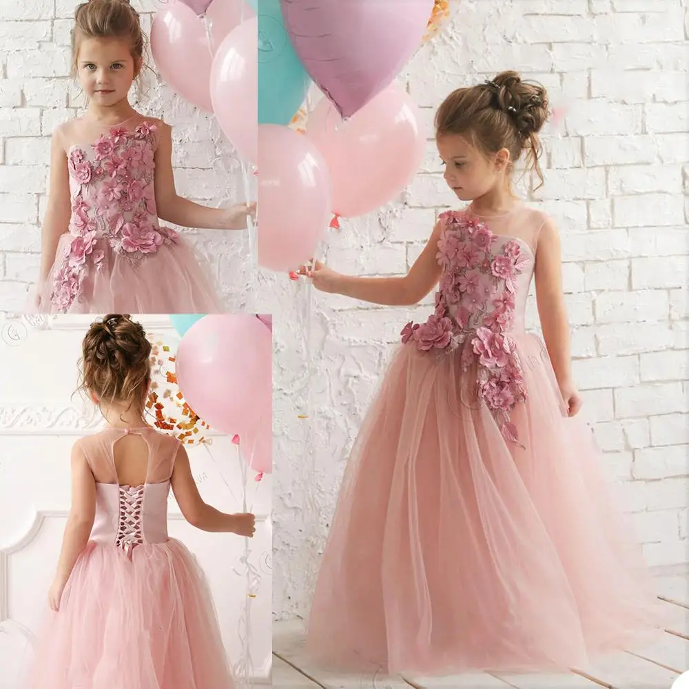 3D Floral Flower Girl Dresses For Wedding Jewel Neck Custom Made Lace Up and Button Back Girls Pageant Dress Kids Birthday Gowns
3D Floral Flower Girl Dresses For Wedding Jewel Neck Custom Made Lace Up and Button Back Girls Pageant Dress Kids Birthday Gowns