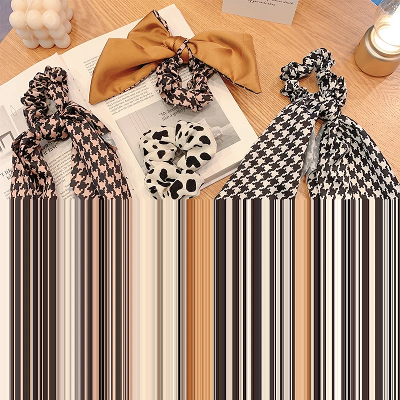 20 PCS/lot Women's Vintage Houndstooth Bowknot Rope Large Intestine Circle Long Ribbon Hair Accessories
20 PCS/lot Women's Vintage Houndstooth Bowknot Rope Large Intestine Circle Long Ribbon Hair Accessories