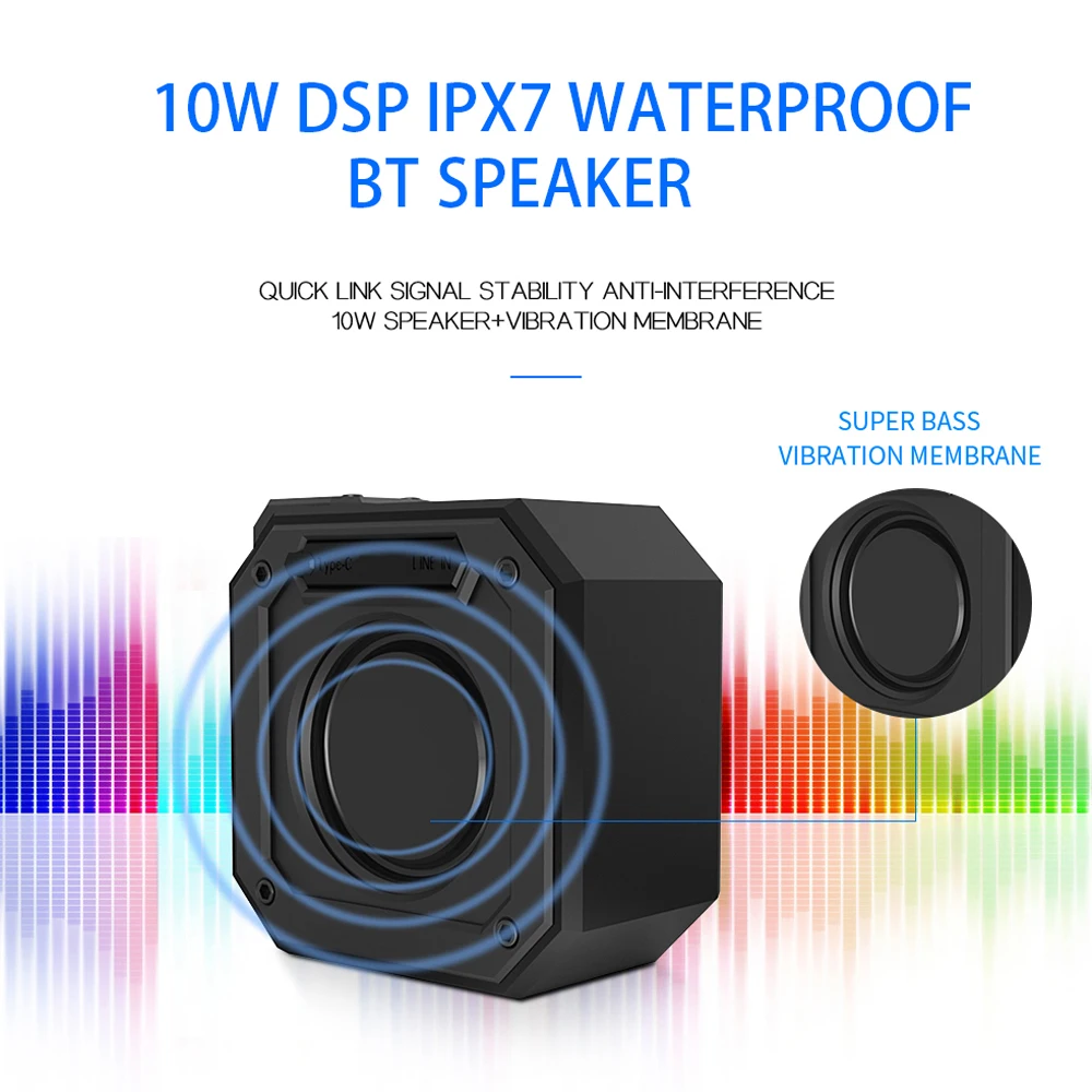 Портативная Водонепроницаемая Bluetooth-Колонка для душа IPX7 громкий Стерео-звук