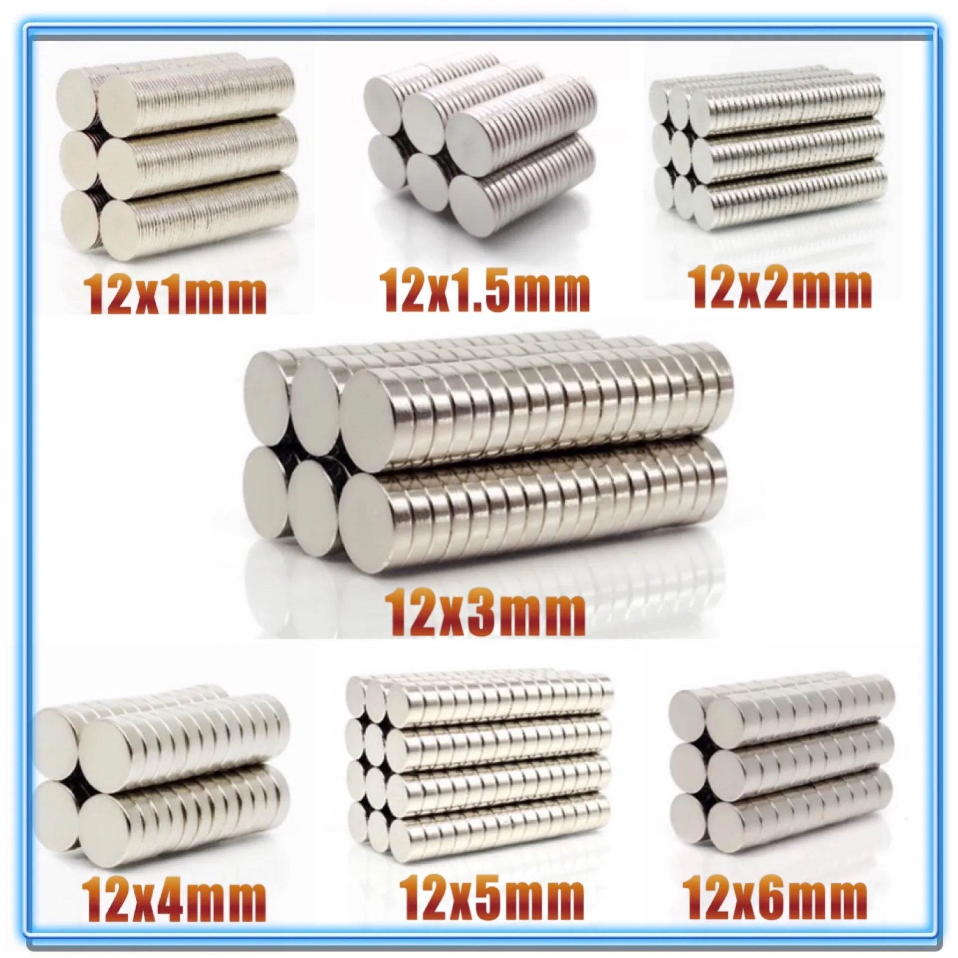 10~500Pcs N35 Round Magnet 12x1 12x1.5 12x2 12x3 12x4 12x5 12x6 Neodymium Magnet Permanent NdFeB Super Strong Powerful Magnets 
10~500Pcs N35 Round Magnet 12x1 12x1.5 12x2 12x3 12x4 12x5 12x6 Neodymium Magnet Permanent NdFeB Super Strong Powerful Magnets