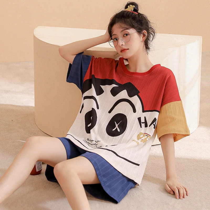 Short Sleeve Pajamas Set For Women 2022 New Summer Kawaii Anime Pyjama 2 Pieces Casual Home Clothing Nightwear For Young Girls
Short Sleeve Pajamas Set For Women 2022 New Summer Kawaii Anime Pyjama 2 Pieces Casual Home Clothing Nightwear For Young Girls