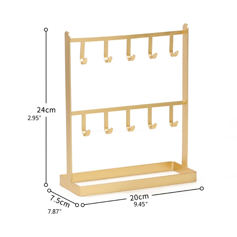Earrings Necklace Bracelet Watch Metal Organizer Decor Desk Jewelry Holder Rack Jewelry Display Stand with Ring Tray
Earrings Necklace Bracelet Watch Metal Organizer Decor Desk Jewelry Holder Rack Jewelry Display Stand with Ring Tray