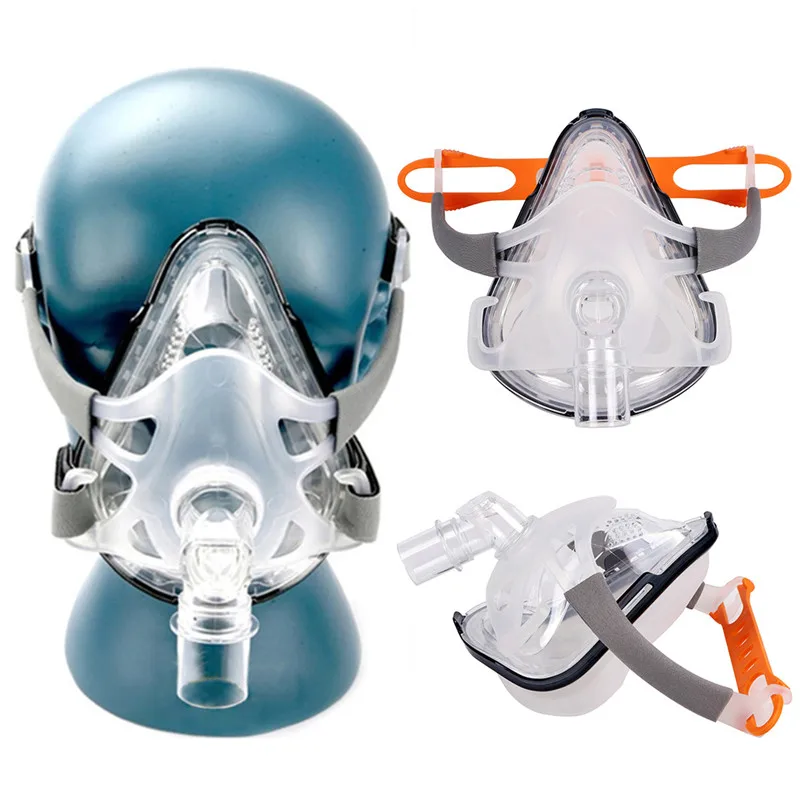 FM1 маска для лица CPAP Автоматическая BiPAP с бесплатным головным убором Белый S M L сна