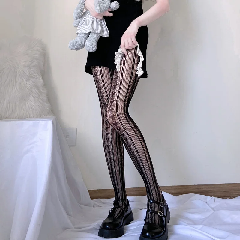 Japanese Dark Love Striped Stockings Female Gothic Brand Designer Lace Fishnet Stockings Lady Lolita Sexy Love Dots Tights Woman
Japanese Dark Love Striped Stockings Female Gothic Brand Designer Lace Fishnet Stockings Lady Lolita Sexy Love Dots Tights Woman