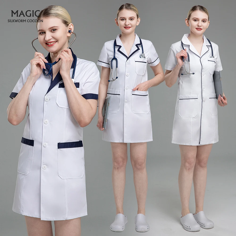 Short Sleeved Pharmacy White Coats Nurse Workwear High Quality Lab Uniforms Women Medical Costume Spa Beauty Salon Working Gown
Short Sleeved Pharmacy White Coats Nurse Workwear High Quality Lab Uniforms Women Medical Costume Spa Beauty Salon Working Gown