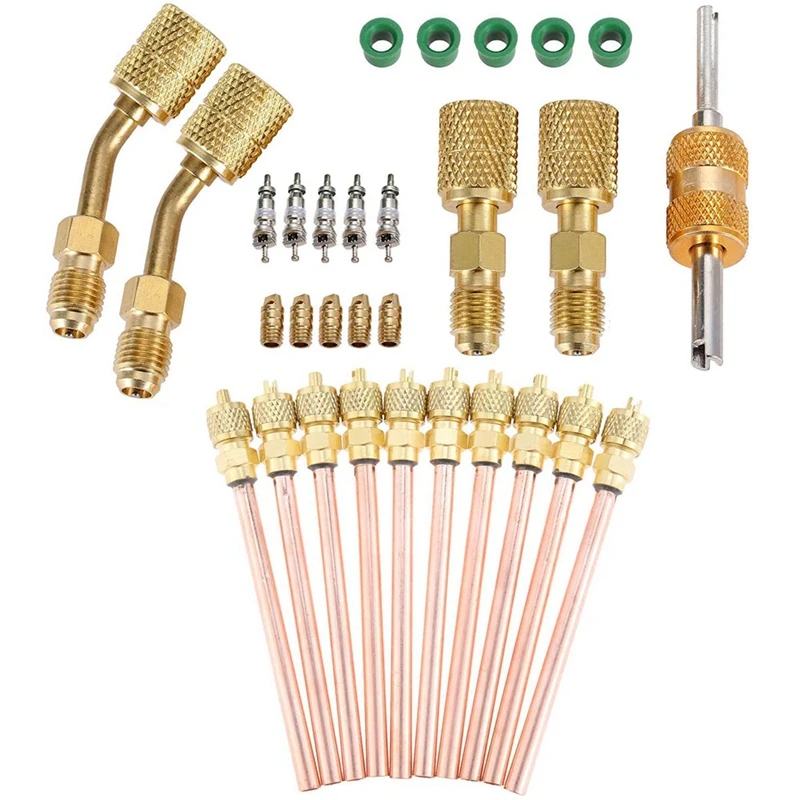 Адаптер R410A для мини-сплит-системы, 5/16 Женский, 1/4 мужской съемник, съемник сердечника клапана для системы охлаждения HVAC 
Адаптер R410A для мини-сплит-системы, 5/16 Женский, 1/4 мужской съемник, съемник сердечника клапана для системы охлаждения HVAC